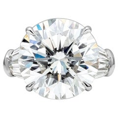 Bague de fiançailles en diamant rond brillant de 12,03 carats certifié par le GIA