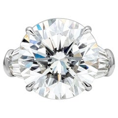Verlobungsring mit GIA-zertifiziertem 12,03 Karat rundem Diamanten im Brillantschliff