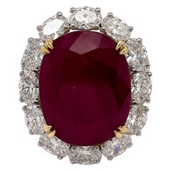 GIA Certified 12.03 Carat Ruby Gemstone Fashion Ring Platinum Mounting