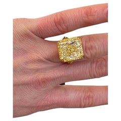 GIA-zertifizierter, 12,05-karätiger Fancy Gelber VVS2 Diamantring