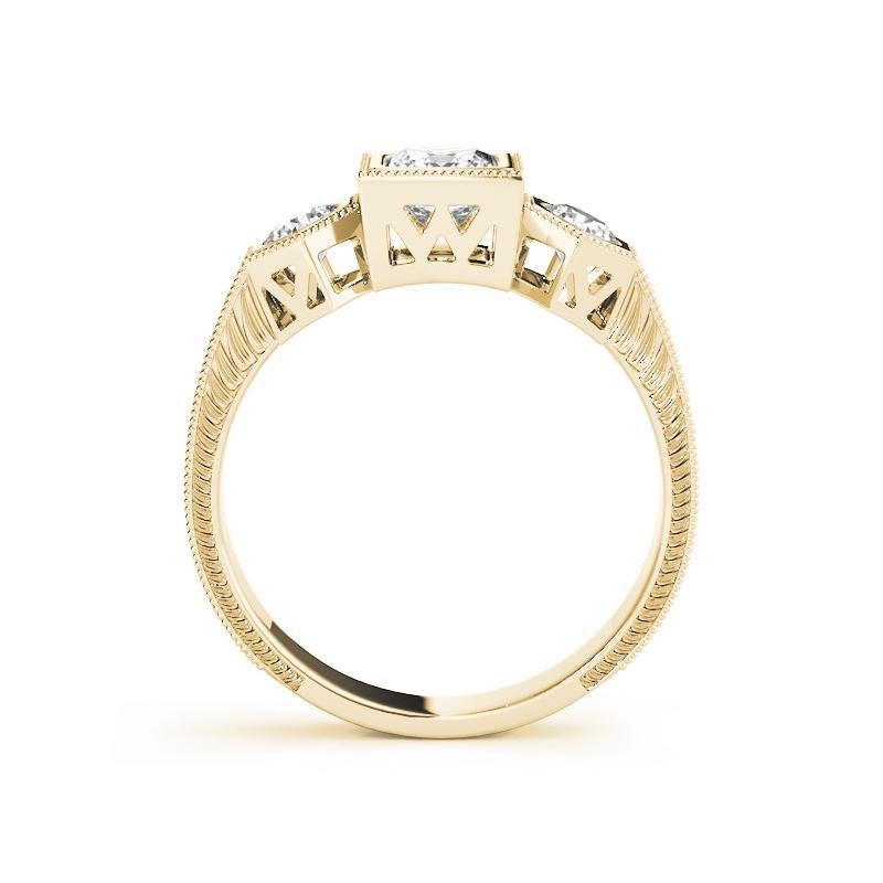 Anello con diamante geometrico a tre pietre Princess certificato GIA da 1,20 ct. In condizioni Nuovo in vendita a New York, NY