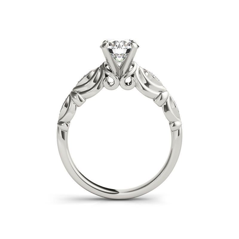 GIA-zertifiziert 1,20ct Runde Multi-Stein Marquise Milgrain Ribbon Diamond Ring im Zustand „Neu“ im Angebot in New York, NY