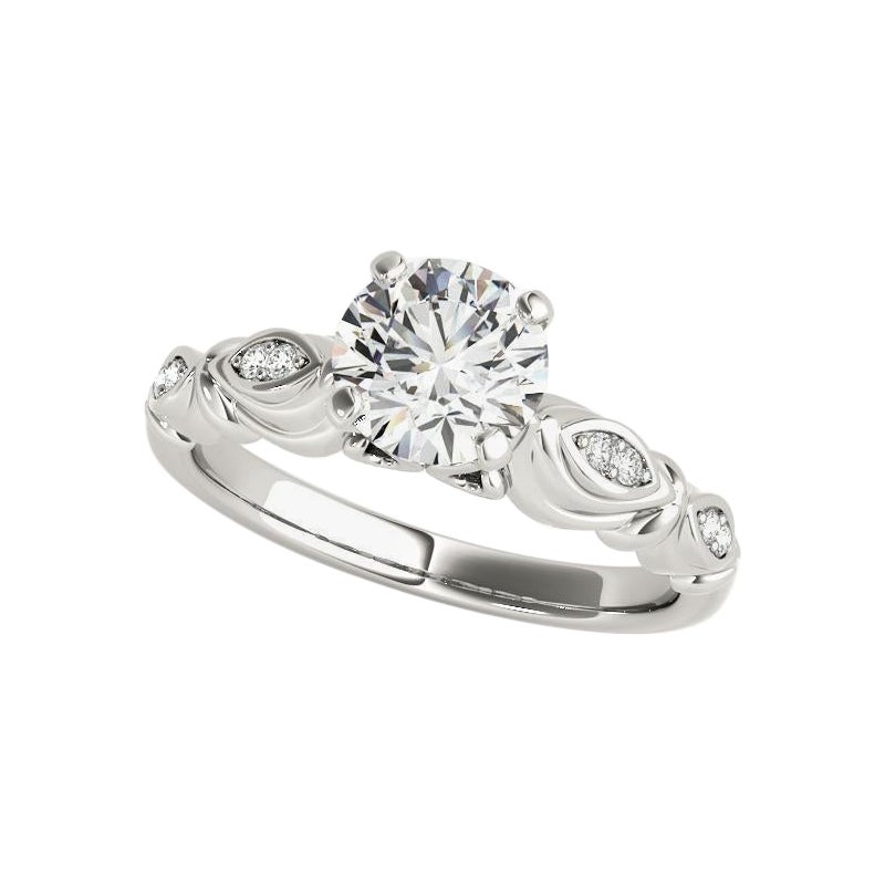 GIA-zertifiziert 1,20ct Runde Multi-Stein Marquise Milgrain Ribbon Diamond Ring im Angebot
