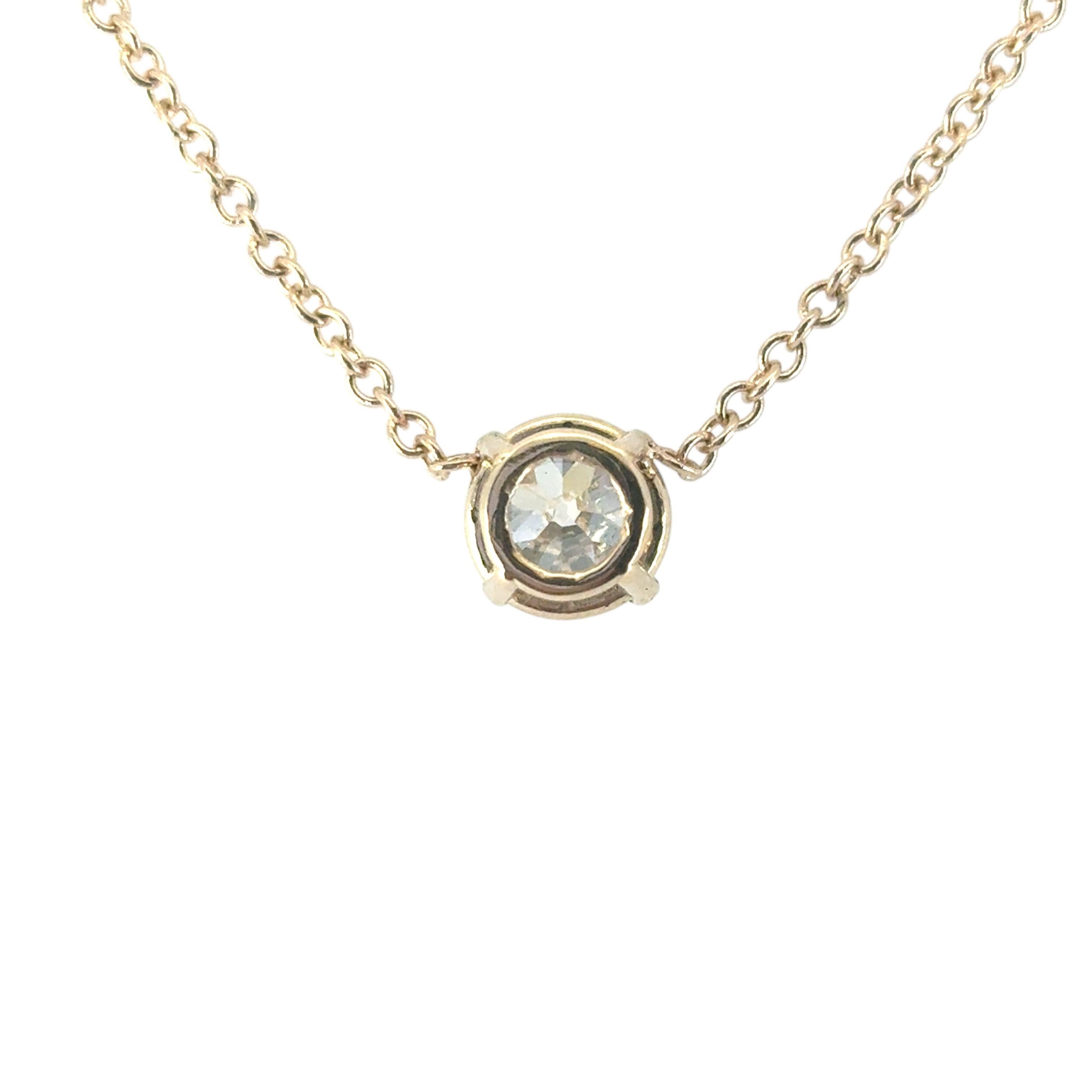 Donna Diamante rotondo brillante certificato GIA da 1,20 cw su una collana in oro giallo 14k in vendita