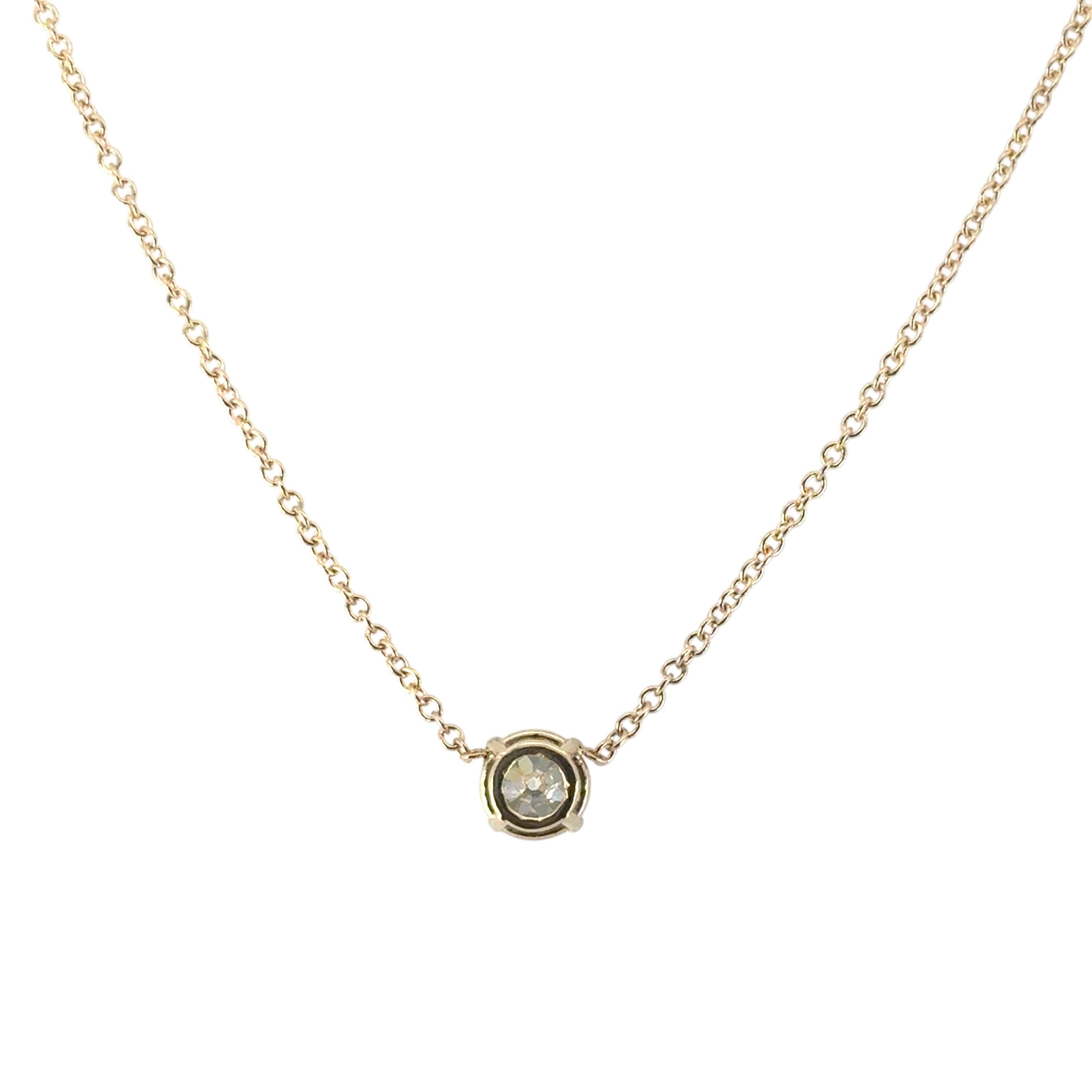 Diamante rotondo brillante certificato GIA da 1,20 cw su una collana in oro giallo 14k in vendita 1
