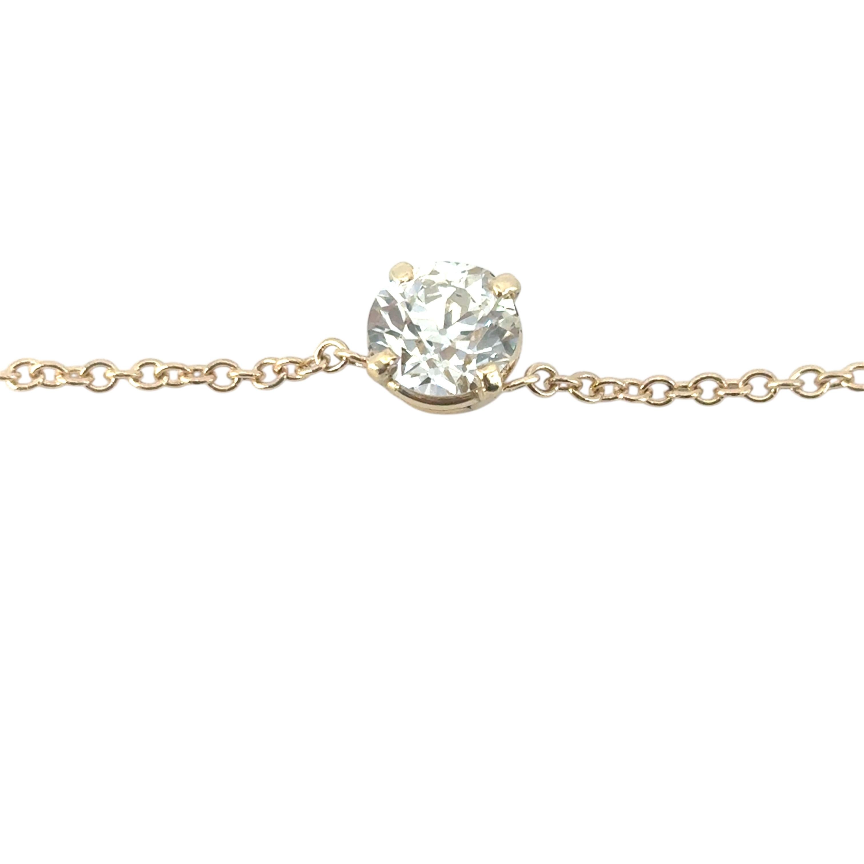Diamante rotondo brillante certificato GIA da 1,20 cw su una collana in oro giallo 14k in vendita 3