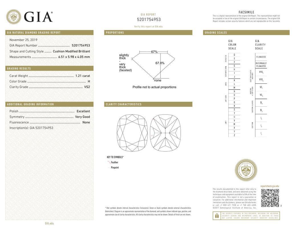 Anillo de diamantes en platino con pavé, solitario y cojín de 1.21 quilates certificado por el GIA Contemporáneo en venta