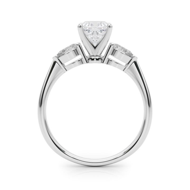 GIA Certified 1.21 Carat Cushion East-West Three-Stone Diamond Ring In condizioni Nuovo in vendita a New York, NY