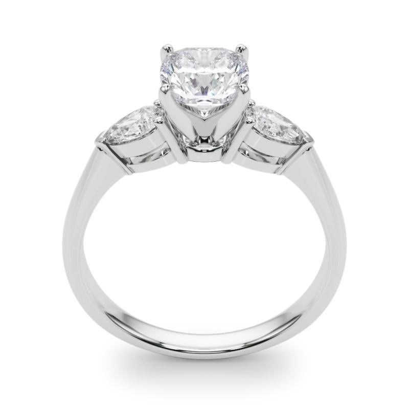 Donna GIA Certified 1.21 Carat Cushion East-West Three-Stone Diamond Ring in vendita