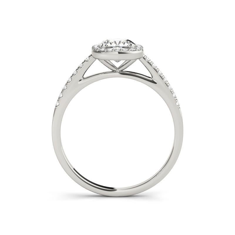 Taglio cuscino GIA Certified 1.21 Carat Cushion Halo Cathedral Pave Diamond Ring in vendita