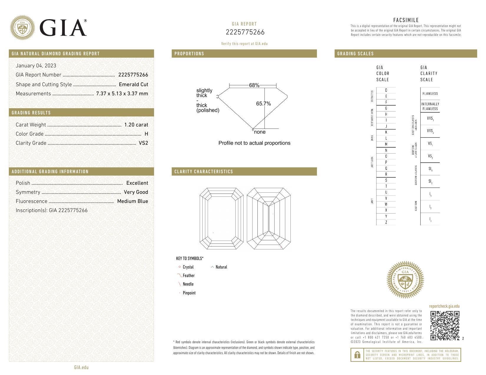 Anello di diamanti in platino a tre pietre con smeraldo e baguette da 1,21 carati certificato GIA 1