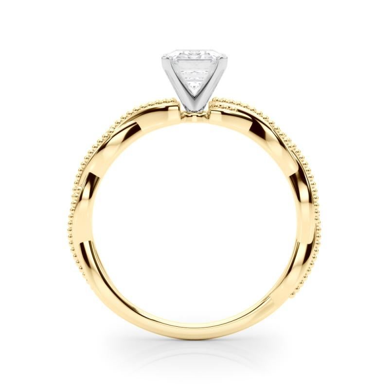 Anello con diamante a fascia intrecciata con smeraldo da 1.21 carati certificato GIA In condizioni Nuovo in vendita a New York, NY