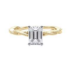 GIA Certified 1.21 Carat Emerald Twisted Braided Band Diamond Ring