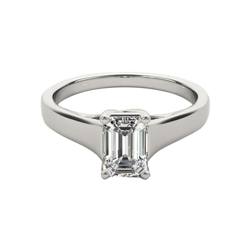 GIA Certified 1.21 Carat Entwined Prong Cathedral Emerald Platinum Diamond Ring