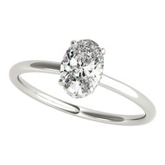 GIA Certificado 1.21 Quilate Oval Halo Oculto Banda Delgada Anillo de Diamantes