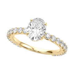 GIA Certified 1.21 Carat Oval Partial Eternity Shank Diamond Ring GIA Certified 1.21 Carat Oval Partial Eternity Shank Diamond Ring