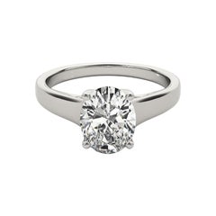 GIA Certified 1.21 Carat Oval Solitaire Trellis Prong Diamond Ring