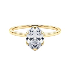 GIA Certified 1.21 Carat Oval Solitaire Tulip Rose Diamond Ring