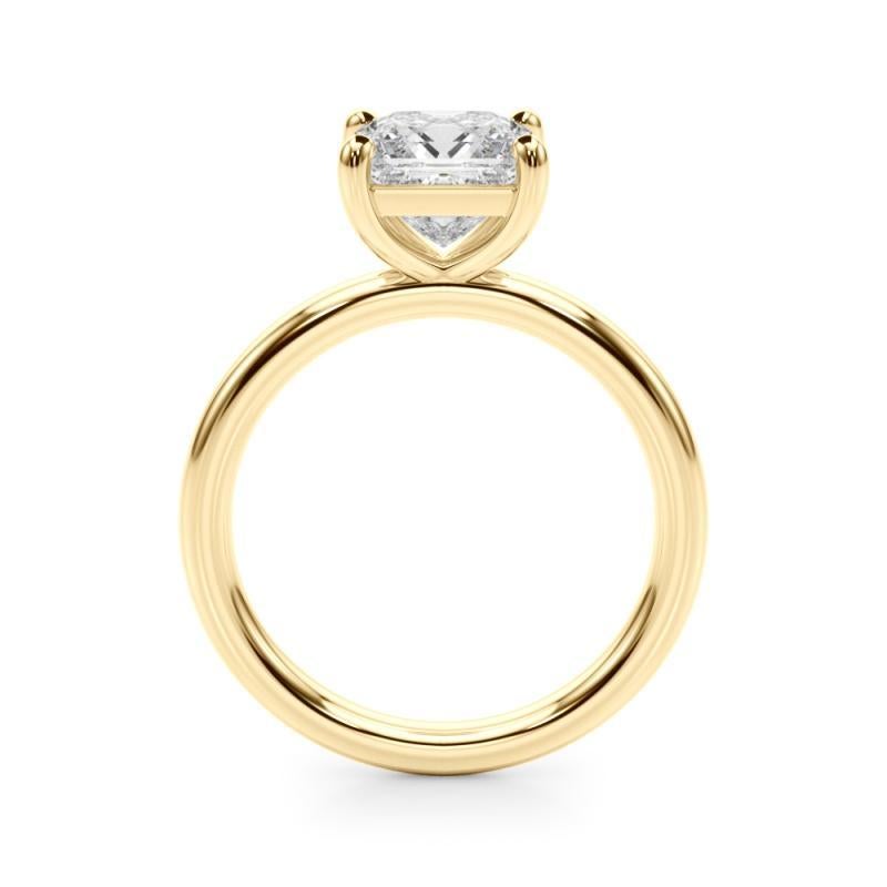 GIA-zertifizierter 1,21 Karat Prinzessin Solitär-Diamantring mit Zacken (Carréschliff) im Angebot