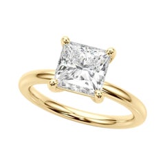 GIA Certified 1.21 Carat Prong Set Princess Solitaire Diamond Ring