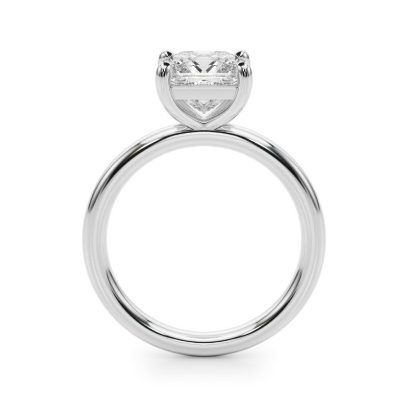 GIA Certified 1,21 Karat Prong Set Prinzessin Solitär Platin Diamantring (Carréschliff) im Angebot