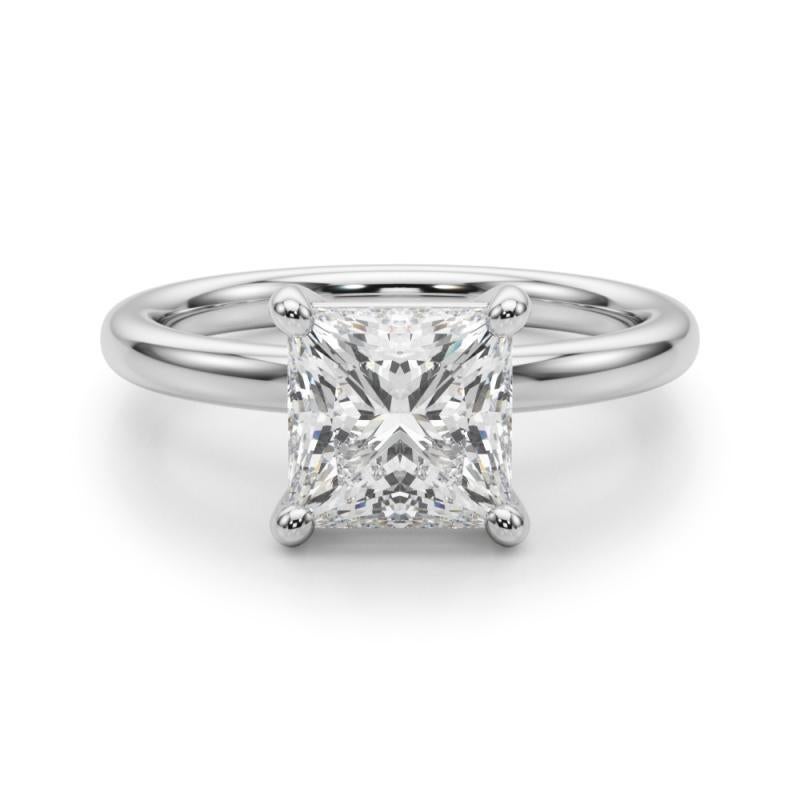 GIA Certified 1,21 Karat Prong Set Prinzessin Solitär Platin Diamantring im Zustand „Neu“ im Angebot in New York, NY