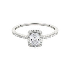 GIA Certified 1.21 Carat Radiant Halo Filigree Basket Platinum Diamond Ring
