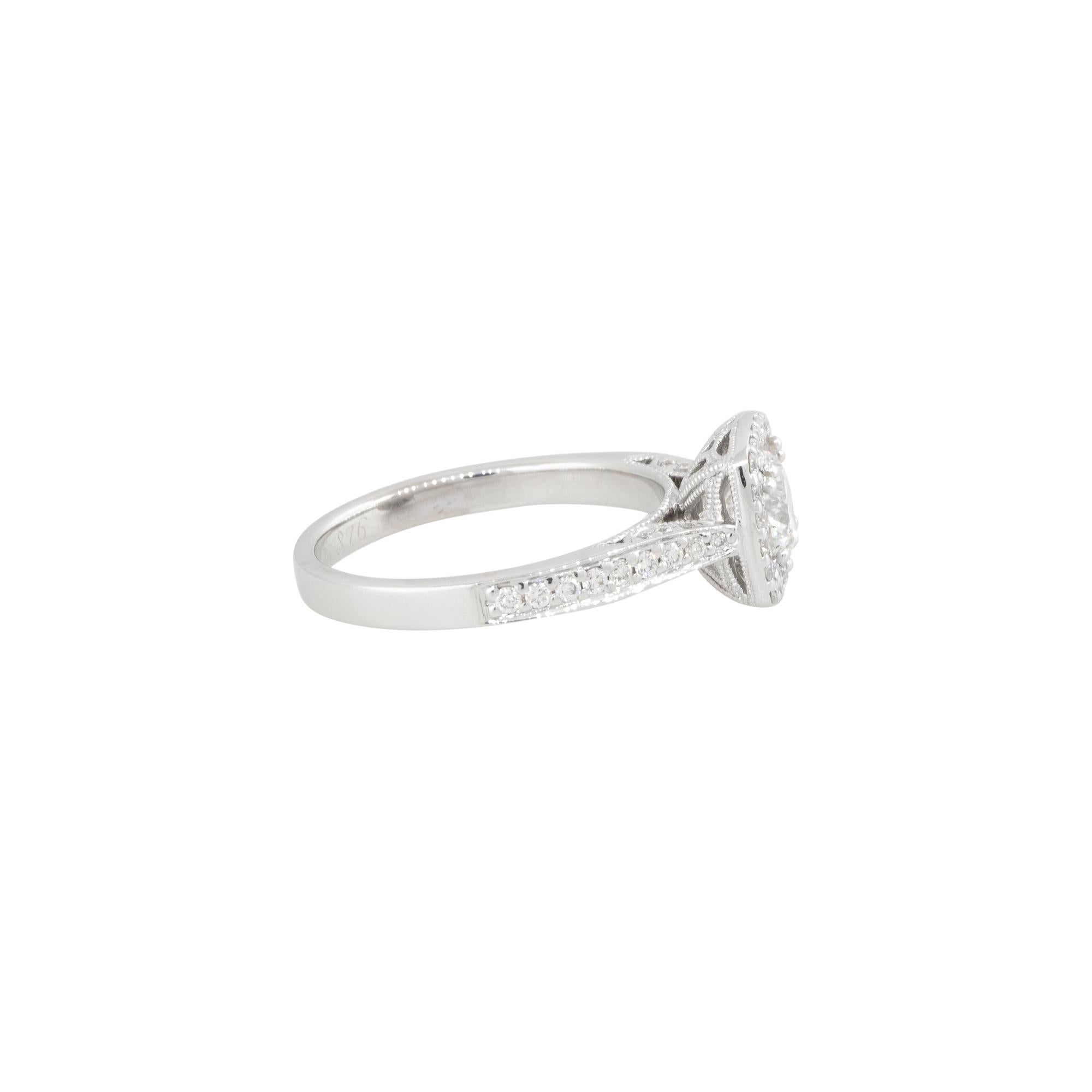 Round Cut GIA Certified 1.21 Carat Round Brilliant Cut Diamond Engagement Ring 18 Karat For Sale