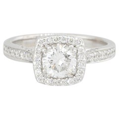 GIA Certified 1.21 Carat Round Brilliant Cut Diamond Engagement Ring 18 Karat