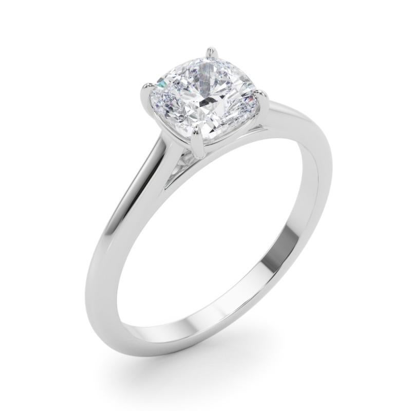 Donna Anello di diamanti da cattedrale con solitario rotondo da 1,21 carati certificato GIA in vendita