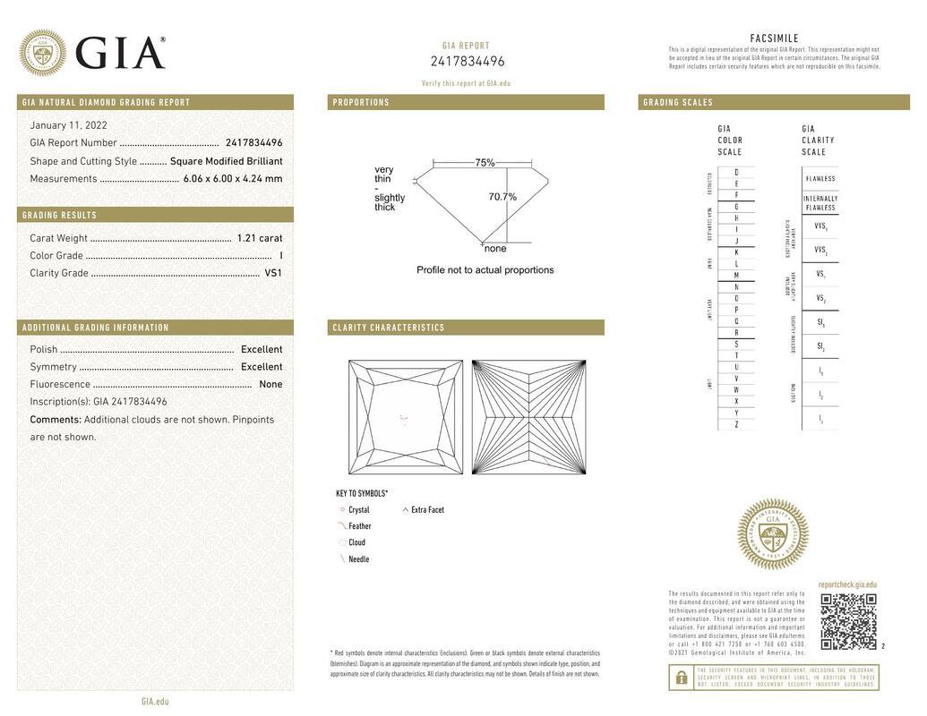 Contemporary GIA Certified 1.21 Carat Three-Stone Princess Cut 18K Yellow Gold Diamond Ring For Sale