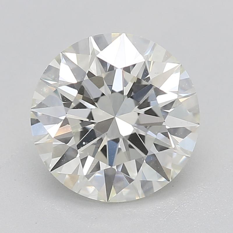 Crafted with precision, this stunning diamond ring features a captivating center stone of round brilliance weighing 1.21 , complemented by the refined elegance of J and VS2. The luxurious design is enhanced by two exquisite smaller diamonds, each