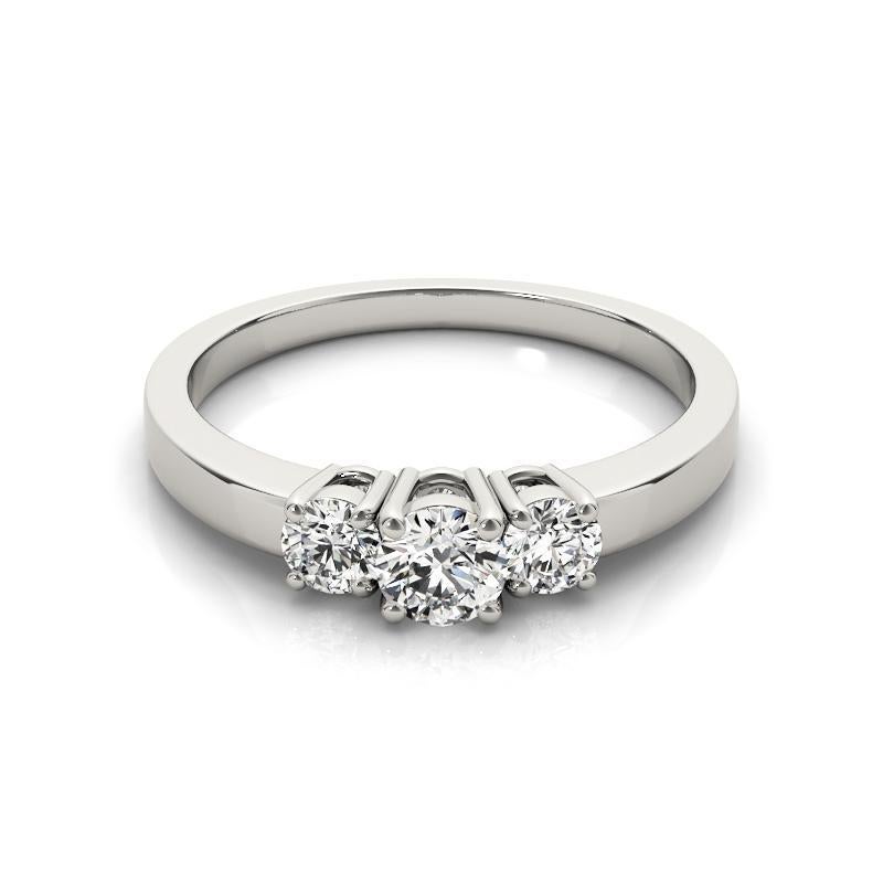 GIA Certified 1.21 Carat Round Brilliante Diamond Ring Three-Stone