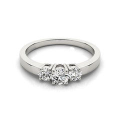 GIA Certified 1.21 Carat Round Brilliante Diamond Ring Three-Stone