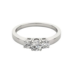 GIA Certified 1.21 Carat Three-Stone Round Brilliant Diamond Ring