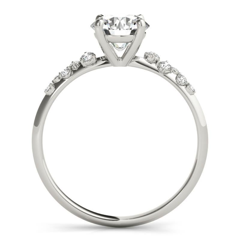 Anillo de oro blanco con diamante redondo en racimo de vid en espaldera certificado por GIA de 1,21 quilates en Nuevo estado para la venta en New York, NY