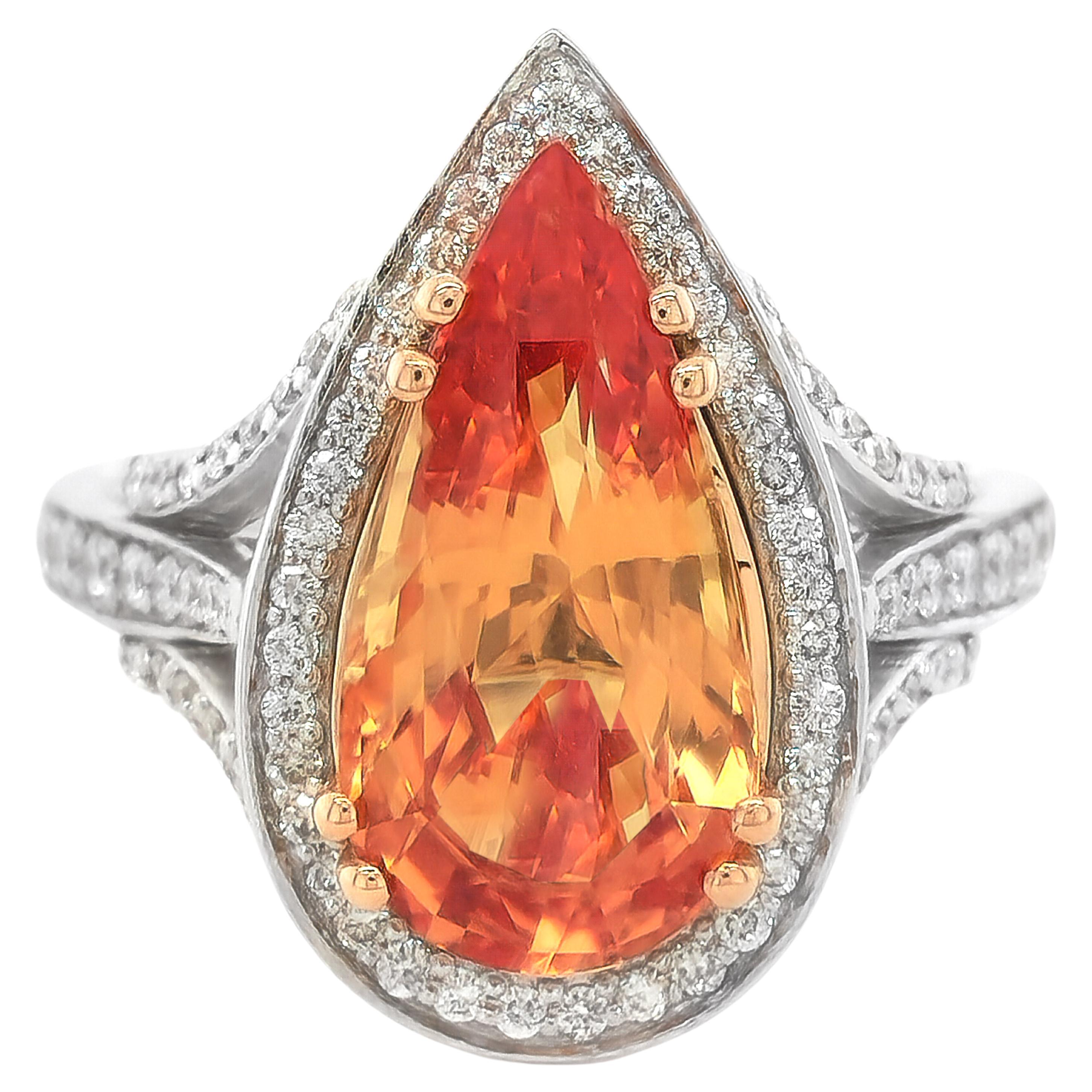 Fancy Red and Colorless Diamond TwoTone Gold Ring, GIA Certified For Sale at 1stDibs red