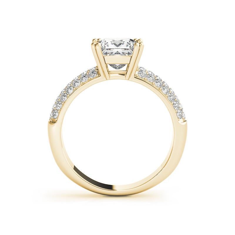 Taille princesse GIA Certified 1.21ct Princess Classic Solitaire Multi-Row Diamond Ring en vente