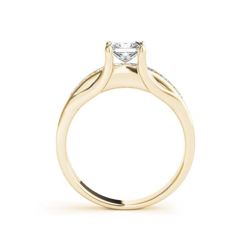 Bague à diamant certifié GIA 1.21ct Princesse Solitaire & Channel Diamond Neuf - En vente à New York, NY