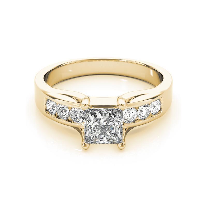 GIA Certified 1.21ct Princess Solitaire & Channel Diamond Diamond Ring