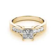GIA Certified 1.21ct Princess Solitaire & Channel Diamond Diamond Ring