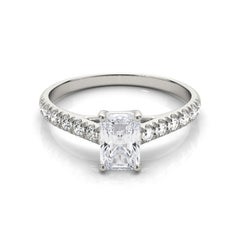 GIA Certified 1.21ct Radiant Pave Trellis Entwined Prong Diamond Ring (bague à diamant à prong)