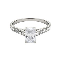 GIA zertifiziert 1,21ct Radiant Pave Trellis verflochten Prong Diamantring