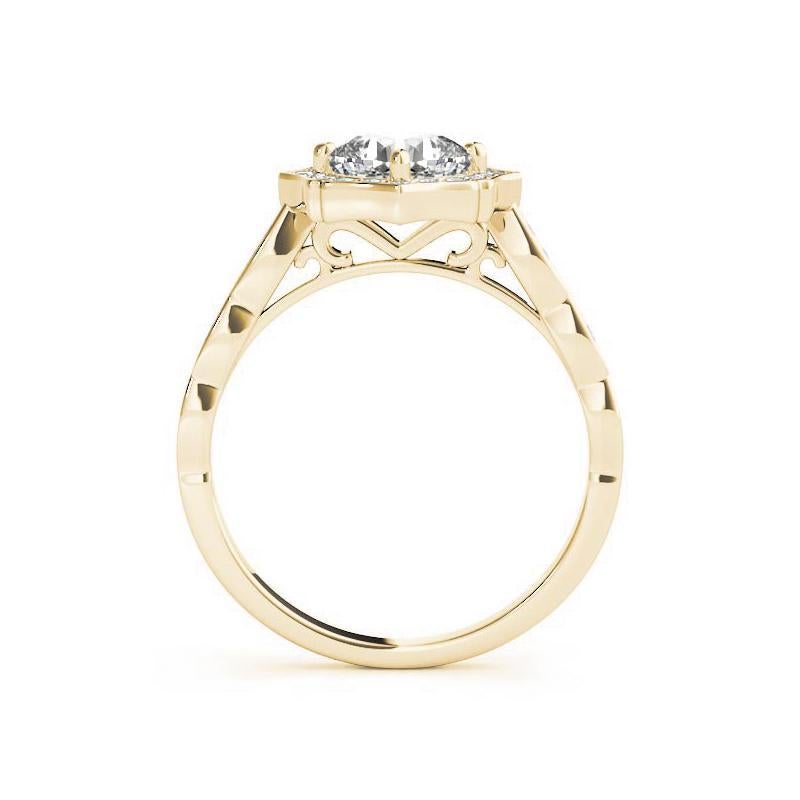 GIA zertifiziert 1.22 Karat Cushion Halo Korb Kathedrale Diamantring (Kissenschliff) im Angebot