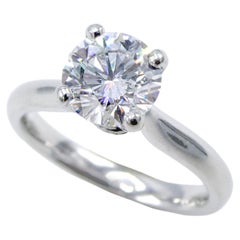 GIA Certified 1.22 Carat E SI1 Round Brilliant Diamond Platinum Engagement Ring