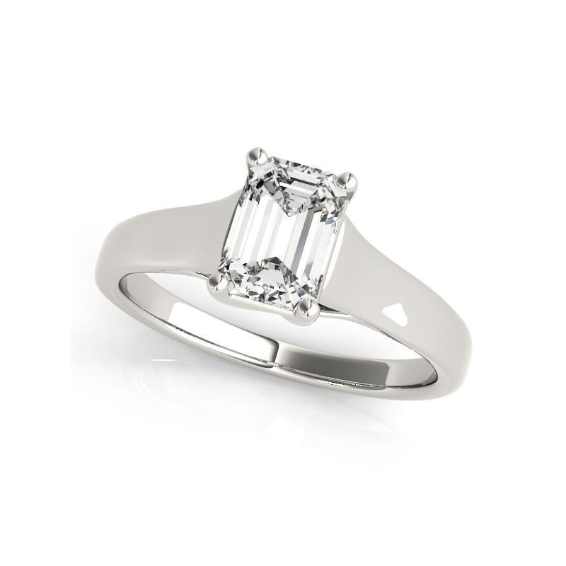 Oval Cut GIA Certified 1.22 Carat Entwined Prong Cathedral Emerald Diamond Ring For Sale