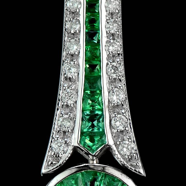 Women's GIA Certified 1.22 Carat Natural Fancy Yellow Diamond Emerald Drop Earring