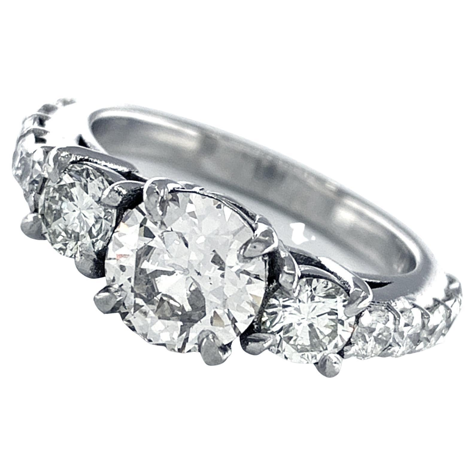 GIA Certified 1.22 Carat Older Cut Diamond in Modern Platinum Engagement Ring For Sale