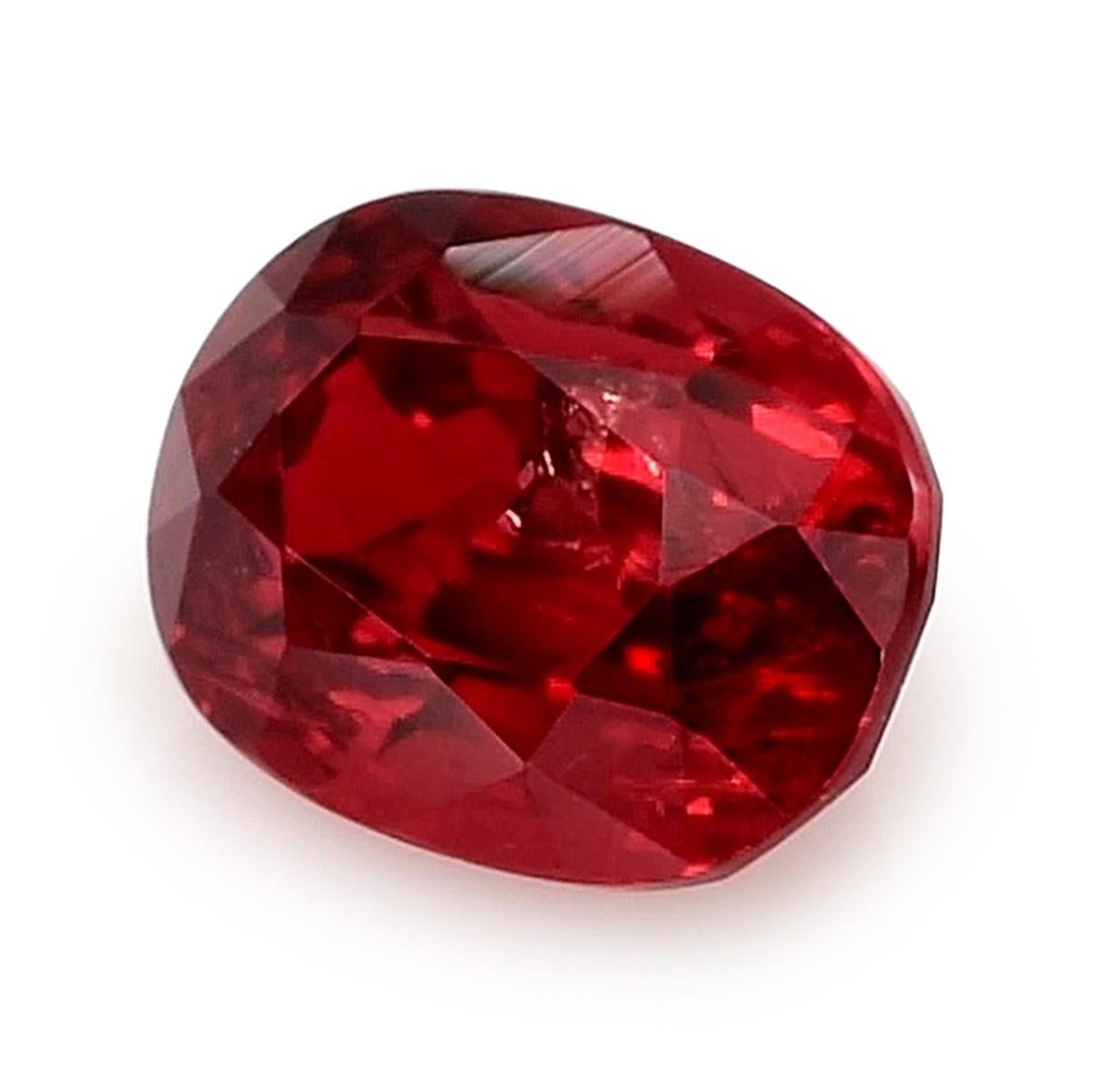 GIA Certified 1.22 Carat Natural Unheated Burmese Red Spinel  In New Condition For Sale In Los Angeles, CA