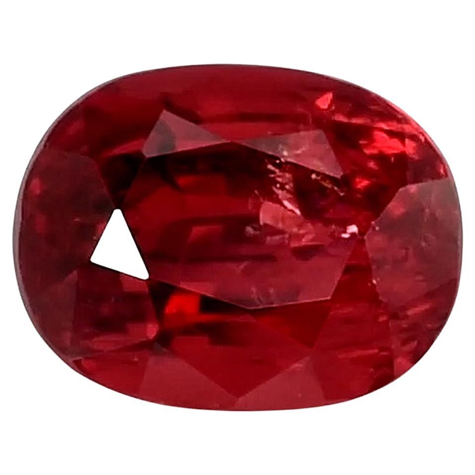 GIA Certified 1.22 Carat Natural Unheated Burmese Red Spinel  For Sale